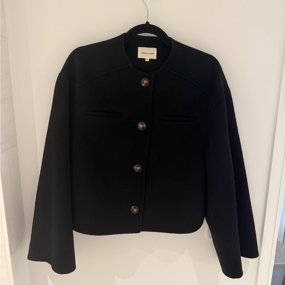Loulou Studio Black Wool Cashmere Aspo Jacket